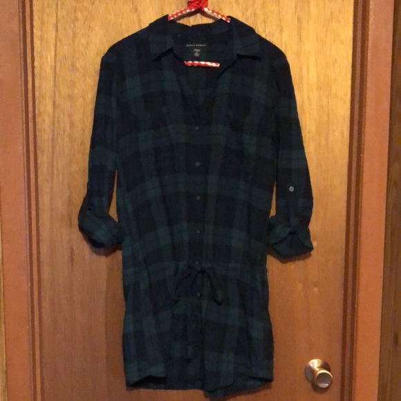 Banana Republic plaid Tunic w drop waist / drawstring ~ size 6 - Picture 9 of 9